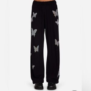 Lauren Moshi MARTINA Crystal Opal Butterflies Pants